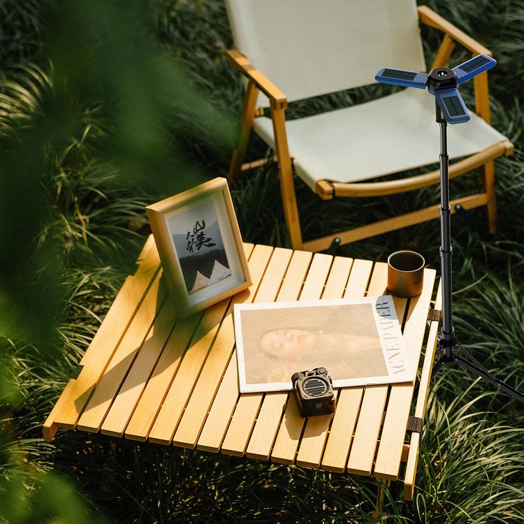 Powerology 2600mAh Camping Light with Tripod Stand, Built-in Solar Panels, 16 Hours Working Time, 5 Hours Charging Time, 180° Magnetic Head Lamp, 3 Light Modes, IPX4 - Black  