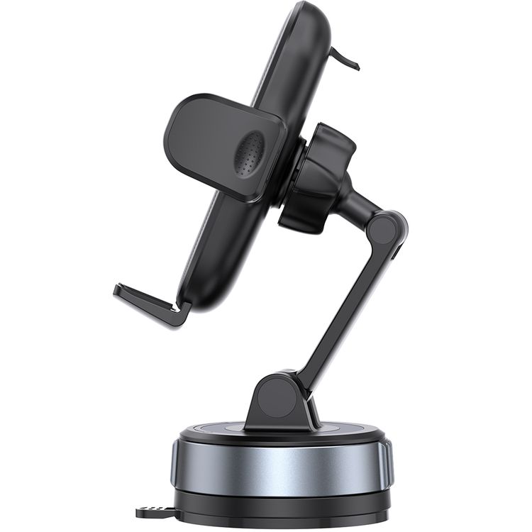 Porodo Robson Cradle Suction Phone Holder with Adjustable Viewing Angle, Lock and Unlock Function, Strong Suction Base, Multi-Surface Mounting, One-Click Lock and Release, Full-Angle Rotation, Compatible with 4.7"-6.8" Devices - Black