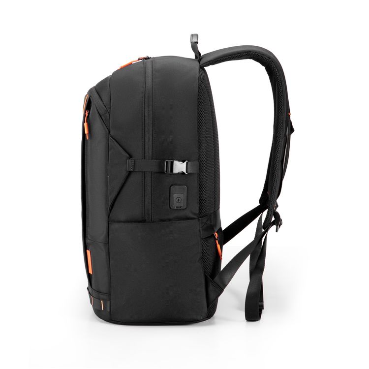 Porodo Gaming PU Laptop Backpack With USB-C Port and PS5 Compartment  - Black/Orange