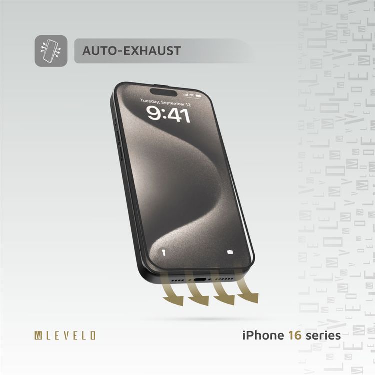 واقي شاشة شفاف من Levelo 3D Resin Glue لهاتف iPhone 16 Pro Max، مضاد للبصمات، طلاء oleophobic، تصميم مقاوم للانفجار، مضاد للخدوش، يمنع الفقاعات الهوائية، تفريغ تلقائي، مقاوم للماء - شفاف