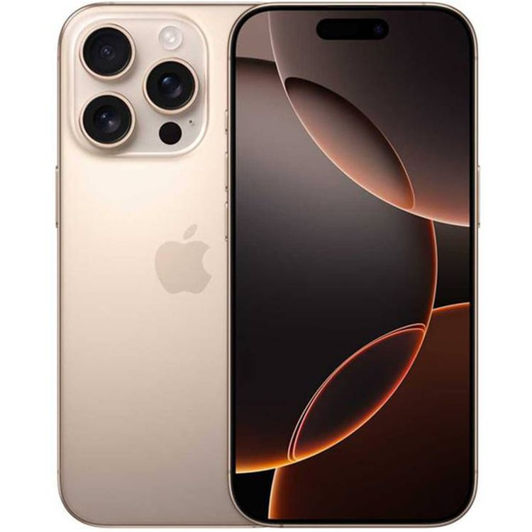 Apple iPhone 16 Pro Max with 256GB Capacity, 6.9‑inch Screen Size, USB-C Connector Type, 6‑Core CPU, 6‑Core GPU, 5G Network Technology, Splash, Water & Dust Resistant, Middle East Version - Desert Titanium