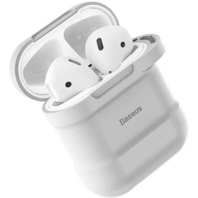 Baseus Case for Airpods 1&2 with Slip-on Design, Accessibility to Charging Port and Buttons, Easy Installation, Sleek and Minimalistic, Smooth Finish, High-quality Silicone, Scratch-resistant, Shockproof - Gray