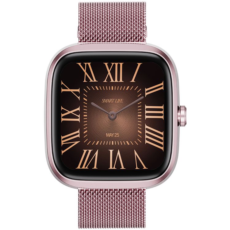 Porodo Skwer Smart Watch with 1.72" HD Screen Size, 230mAh Battery Capacity, 5 Days Working Time, 30 Days Standby Time, 2 Hours Charging Time, Smart Connectivity, Sleep Analysis, Camera Shutter, Smart Notifications, iOS 10 Above & Android 10.0 Above Compatibility - Pink