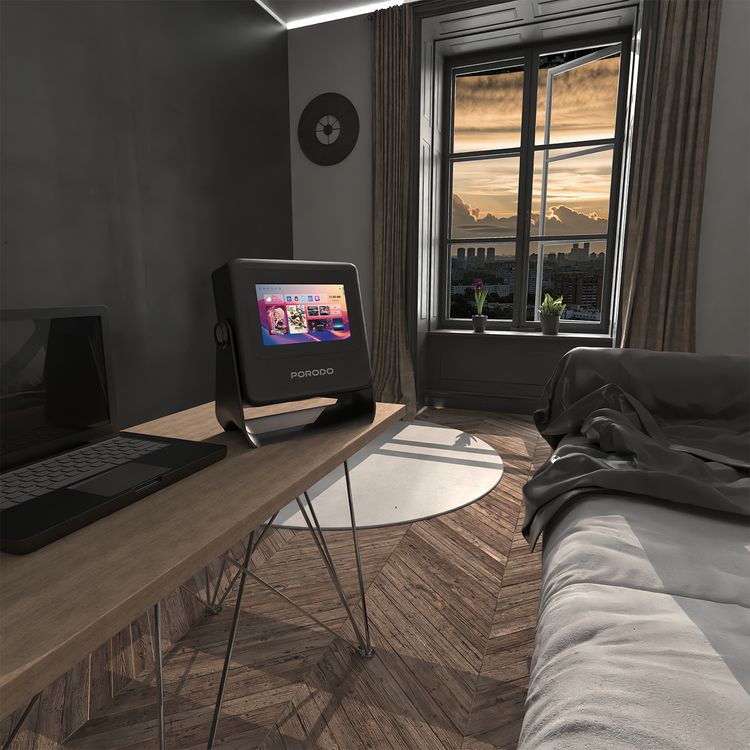 بروجكتور بورودو أوبتيفيس سمارت HD مع جهاز لوحي ذكي، تركيز تلقائي ذكي، تصحيح الانحراف التلقائي، وتجنب العقبات التلقائي.