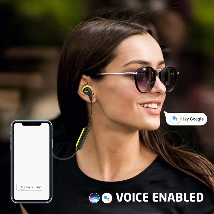 JBL Endurance Run BT Sweat Proof Wireless in-Ear Sport Headphones, Wireless Bluetooth Streaming Flip Hook Design, IPX5 Sweatproof, Hands-free Calling - Green