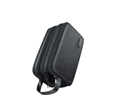 Green Lion Lucid Clutch Bag, 3 Compartments, Mesh Pockets, Sturdy Handle, Microfiber Interior, Water-Resistant PU Leather Exterior, Zinc Alloy Zipper - Black 