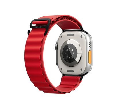 Levelo Ace Loop Watch Strap with Titanium G Hook Buckle for Apple Watch 49/45mm, Sweat & Water Resistant, Compatible with SE, Series 8, 7, 6, 5 & 4, Soft & Comfortable Fit - Red