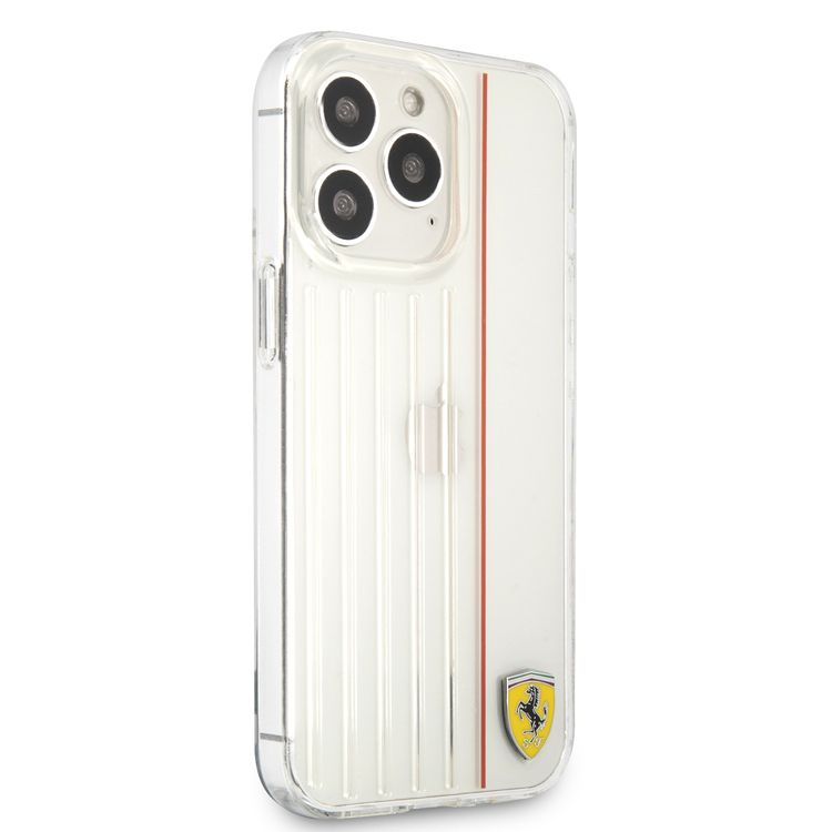 CG MOBILE Ferrari PC/TPU Hard Case with 3D Lines Contrasted Compatible for iPhone 13 Pro (6.1") Anti-Scratch, Easy Access to All Ports