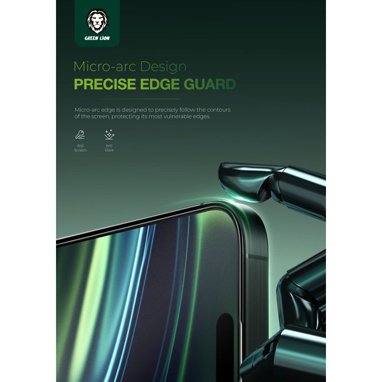 Green Lion 3D Silicone Plus Advanced Privacy Edge Glass for iPhone 16 Pro, Crystal Clear, Bubble Free, Anti Scratch, Highly Responsive, Anti Fingerprint, Grease Resistance - Black 