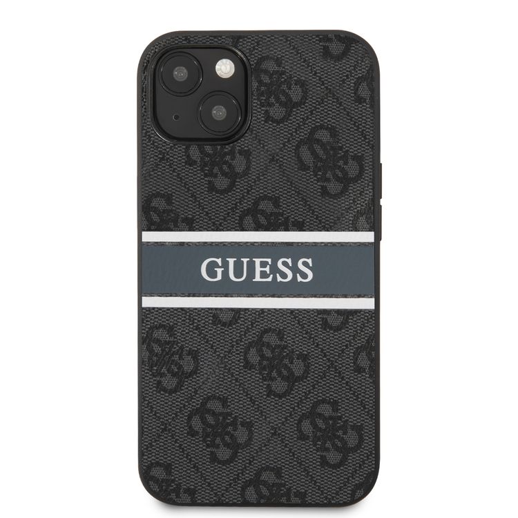CG MOBILE Guess 4G PU Leather Case with Printed Stripe Compatible for iPhone 13 Mini (5.4") Anti-Scratch, Easy Access to All Ports, Shock Absorption