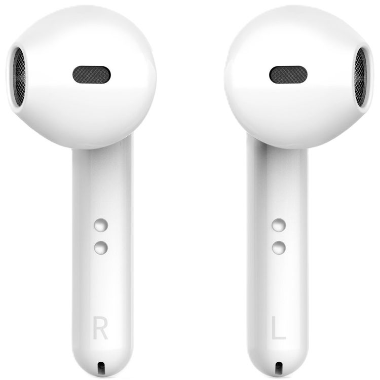 سماعات أذن لاسلكية من Powerology True Stereo Buds، مدة تشغيل تصل إلى 16 ساعة، بلوتوث 5.0، ملاءمة عالمية آمنة، تحكم باللمس، سعة بطارية 500 مللي أمبير في الساعة - أبيض 