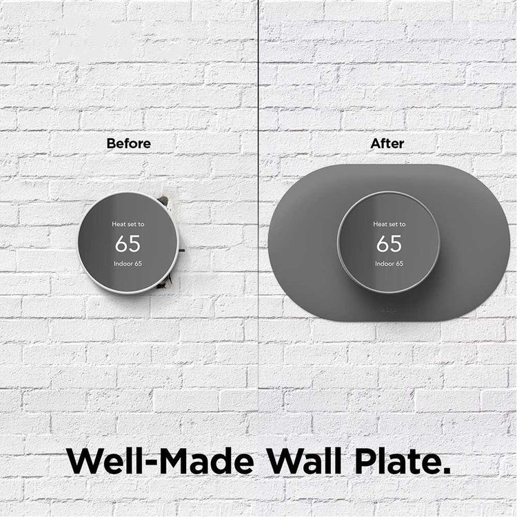 Elago Wall Plate Cover Plus Compatible for Nest Thermostats 2020 with Double Coated Circular Wall Plate Design, Anti-Scratch & Easy Installation - Charcoal Gray