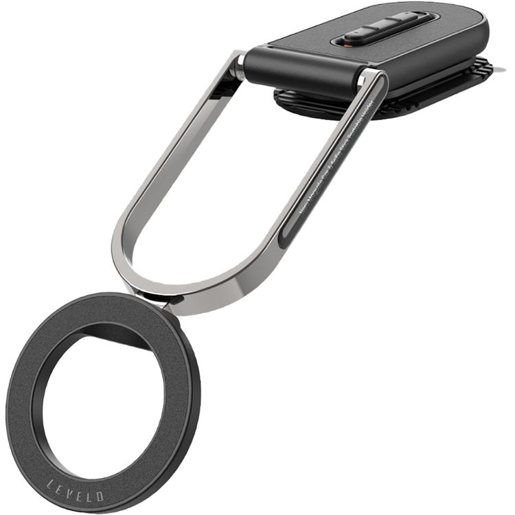 Levelo Nero MagSafe Car Holder & Selfie Stick with Foldable Design, N52 Magnet, Adjustable Angle, Strong Suction Type, Universal Compatibility - Black