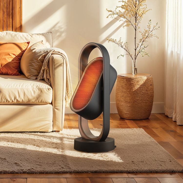 Green Lion Heater Power with Remote Control, 3-Time Settings, One-Touch Operation, 80° Horizontal Oscillation, 45° Vertical Tilt, Fast & Efficient Heating, Detachable Filter - Black