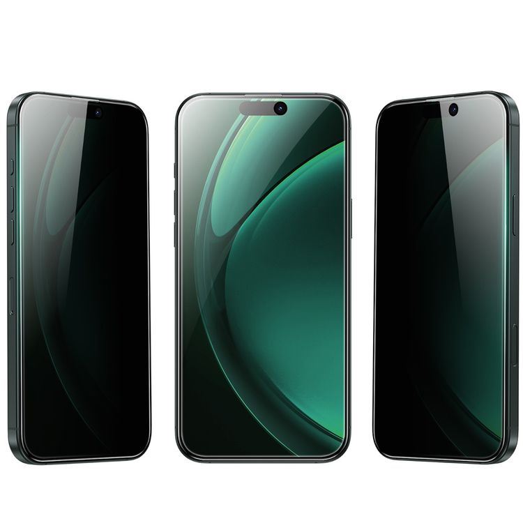 Green Lion 3D Silicone Plus Advanced Privacy Edge Glass for iPhone 16 Plus, Crystal Clear, Bubble Free, Anti Scratch, Highly Responsive, Anti Fingerprint, Grease Resistance - Black 