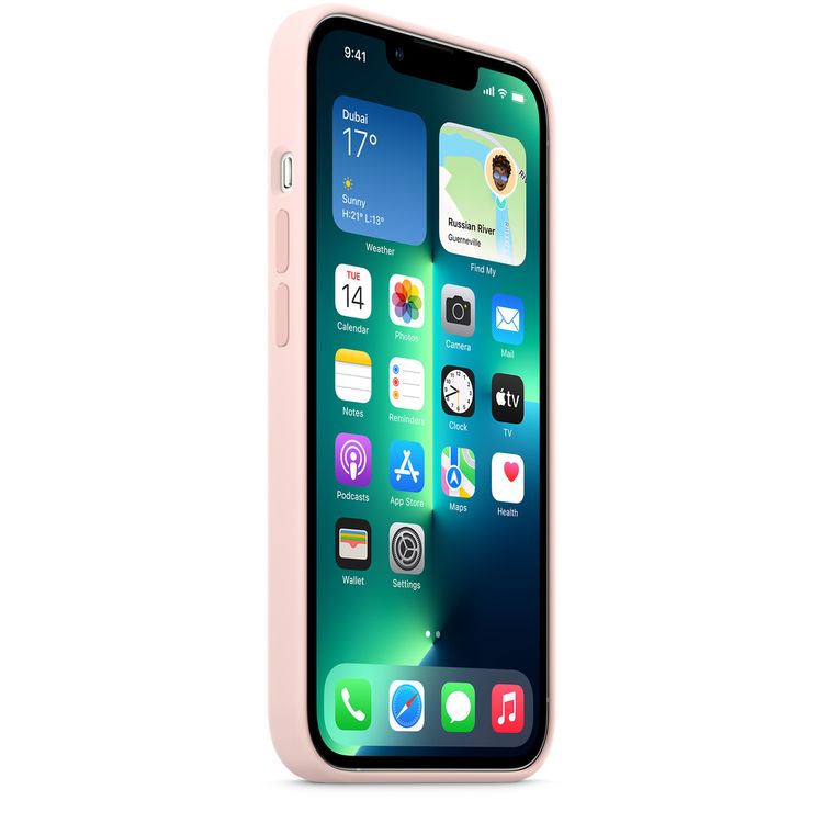 Apple Silicone Case with MagSafe Compatible for iPhone 13 Pro (6.1") – Chalk Pink