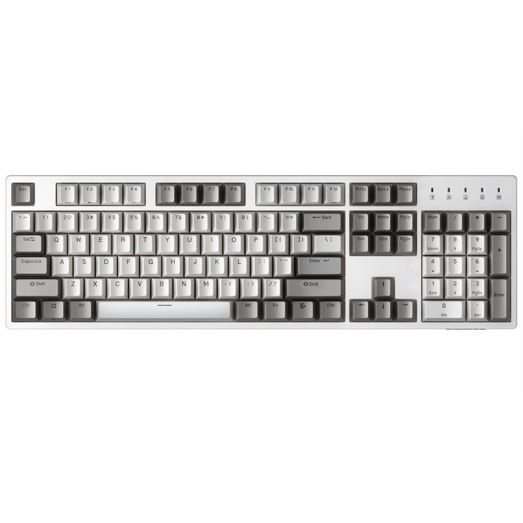Durgod Taurus K310 Wireless Mechanical Gaming Keyboard 104 Keys Double Shot PBT NKRO (Cherry Red,Brown) - Red Switch - White