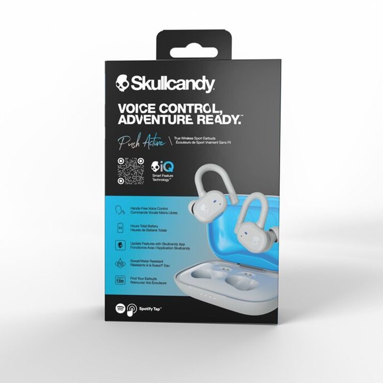 Skullcandy Push Active True Wireless in-Ear Earbuds, Call, Track & Volume Controls, Dual Noise-Reducing Microphones, 44 Hours Total Battery Life, 6 mm Driver Diameter - Blue/Gray