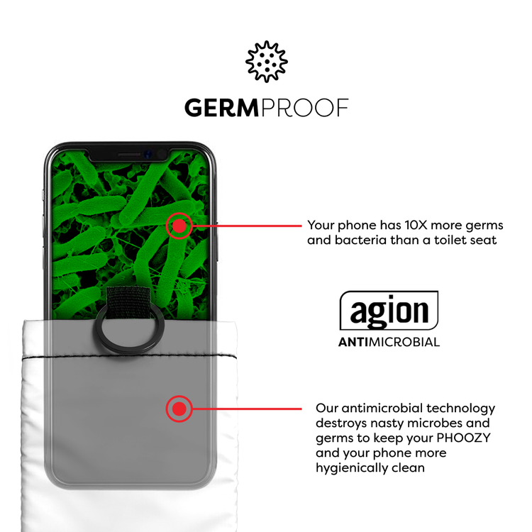 Phoozy Apollo II Series AntiMicrobial Thermal Mobile Phone Case Capsule, Shock & Drop Protection Cover, Insulated Ultra-Slim Germ, Extends Battery Life - Silver