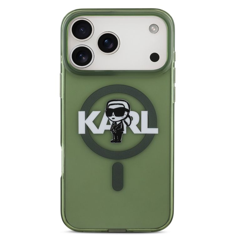 Karl Lagerfeld MagSafe IML Case with Karl Sketch for iPhone 17 Pro Max, Slim Profile, Lightweight Design, Easy Snap-On, Comfortable Grip, Sustainable Packaging, Drop Protection - Kaki