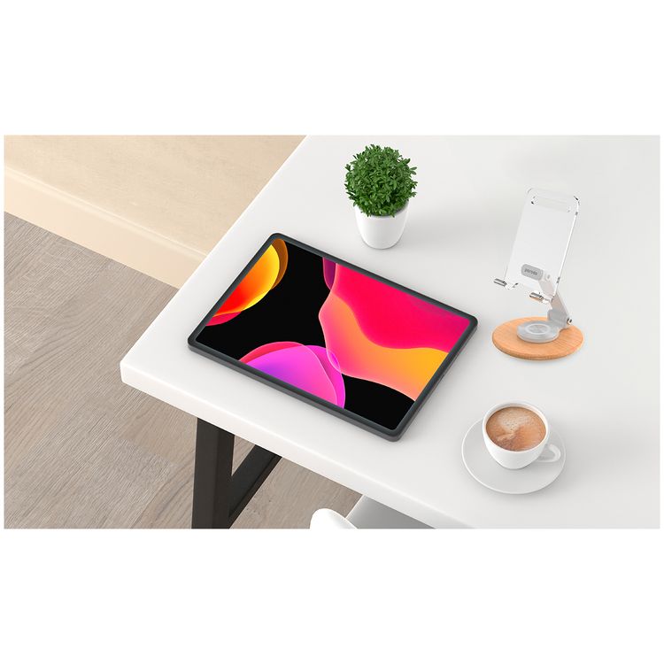 Porodo Transparent Mobile and Tablet Stand with Rotating Arm  - White