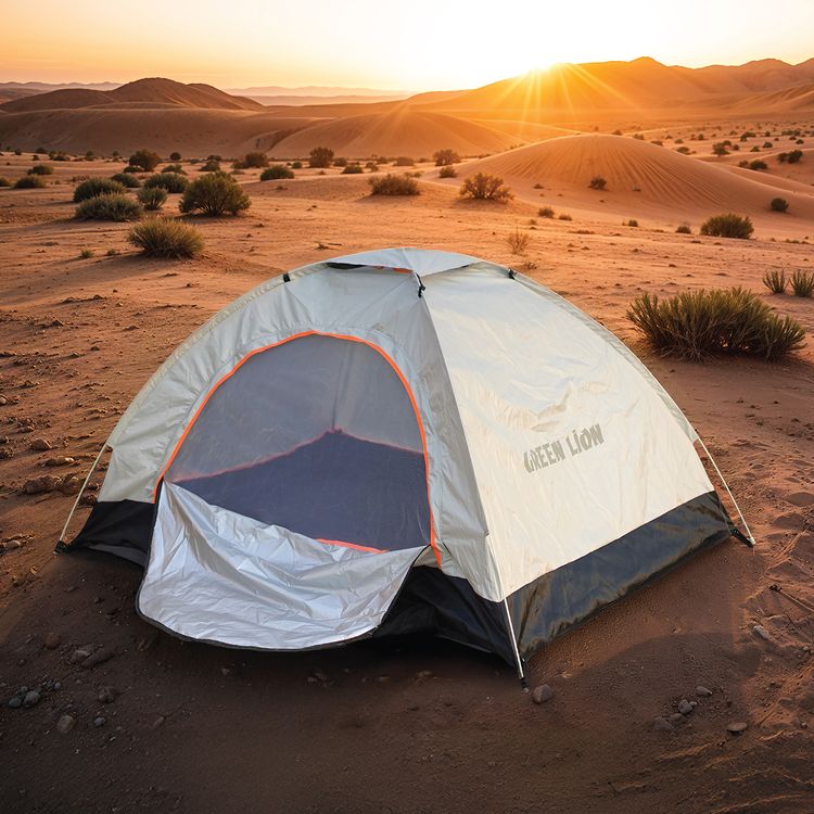 Green Lion GT3-PLUS Camping Tent, Compact & Foldable Design, 2-3 Person Capacity, Windproof Rope, UV Protection, Ventilated Mesh