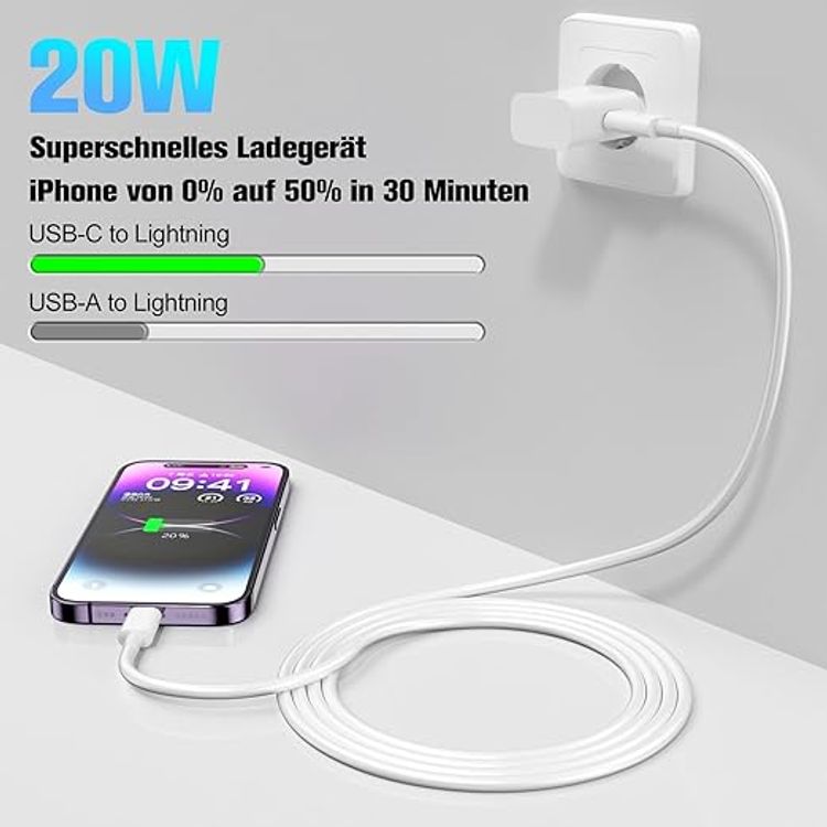 Apple USB-C to Lightning Cable 1m ; tangle free, lightweight, fast charging - White