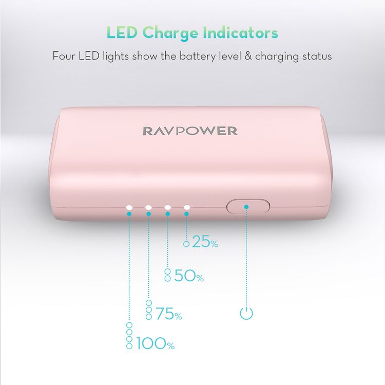 راف باور باور بانك محمول 3350 مللي أمبير مع تقنية الشحن السريع ايسمارت شحن سريع ، شاحن محمول صغير الحجم ، تصميم مريح ، غلاف مضاد للخدش ، مؤشر شحن ليد ، باور بانك للحماية من الحرارة الزائدة