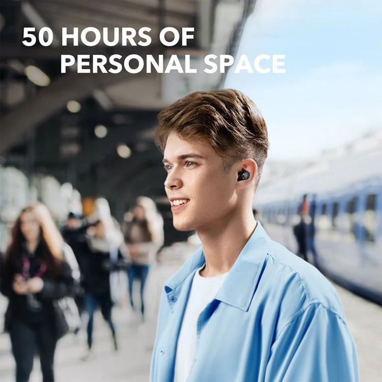 Soundcore Space A40 Active Noise Canceling Earbuds, Up to 50 Hours Battery Life, 10 mm Diameter Speaker, USB Type-C Charging Case Connection, Active Noise Canceling, Recommended for Calls, Commute, and Travel - Black