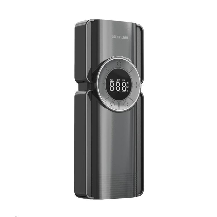 Green Lion Portable Jump Starter with Air Pump, 10000mAh Battery Capacity, Versatile Power Bank, LED SOS Mode - Black