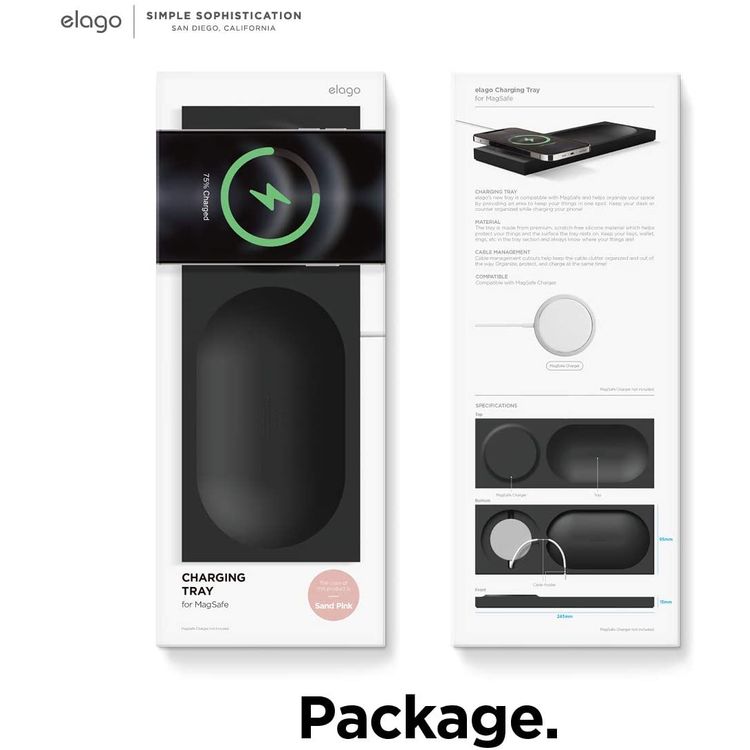 elago Charging Tray with MagSafe Charger Magnetic Wireless Charger Tray, with iPhone 12, Pro, Pro Max, Mini and other Wireless Chargers phones [Magsafe Not Included] Pink Sand