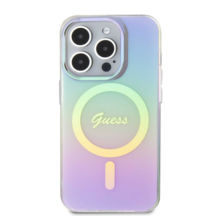 Guess IML Magsafe Case  - Purple - iPhone 15 Pro