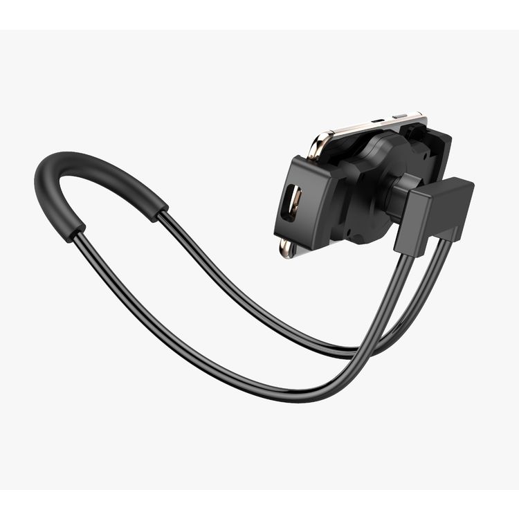 حامل كسول من غرين مثبت على الرقبة بزاوية 360 درجة (4 بوصة - 13بوصة) حامل هاتف ذكي قابل للدوران مجانًا ، حامل سيلفي معلق على الرقبة قابل للتمدد ، مضاد للصدمات ، مشدود وقوي -