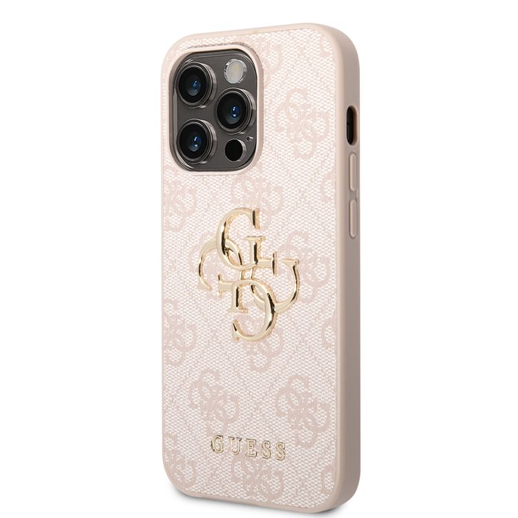 Guess PU Leather Case with 4G Metal Logo - Pink - iPhone 15 Pro Max