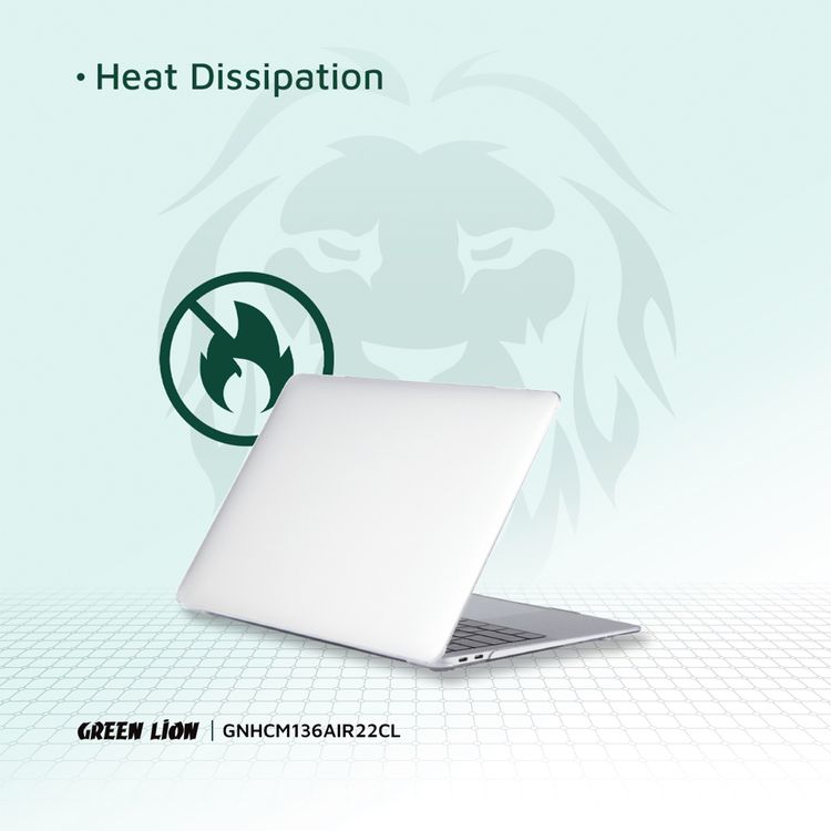Green Lion Ultra-Slim Hard Shell Case 2.0mm for Macbook Air 13.6  2022 M2 - Clear