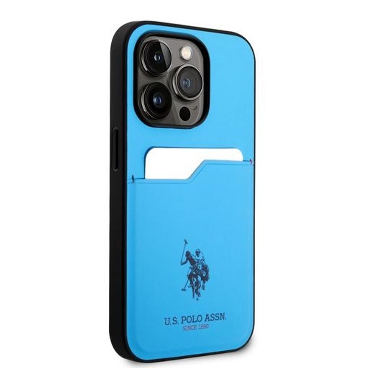 U.S. Polo Card Slot Hard Case iPhone 14 Pro - Blue