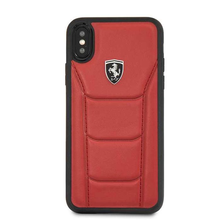 CG MOBILE Ferrari Heritage 488 Genuine Leather Hard Phone Case Compatible for iPhone X (5.8") Shock & Scratch Resistant Mobile Case Officially Licensed - Red