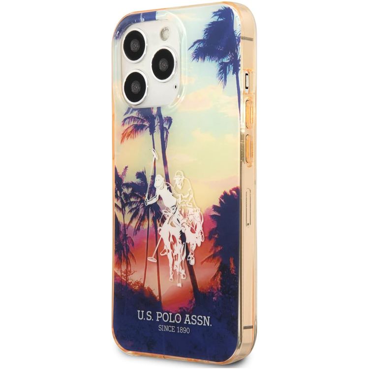 USPA PC/TPU Case with California Design & Horse Dyed Bumper iPhone 14 Pro Compatibility - Red