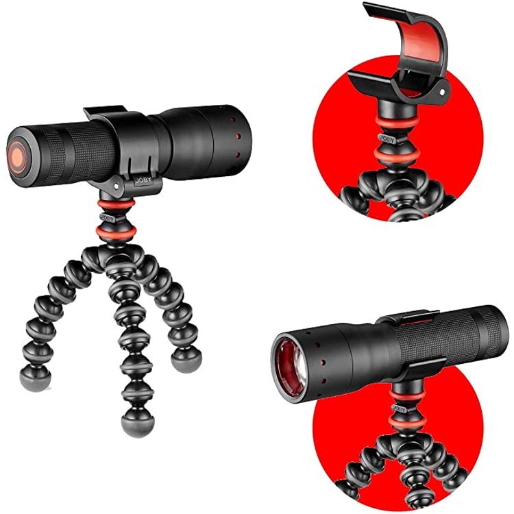 JOBY JB01571-BWW GorillaPod Starter Kit, Flexible Mini Tripod with Universal Smartphone Clamp, GoPro and Torch Mount Up to 325 g Payload - Black