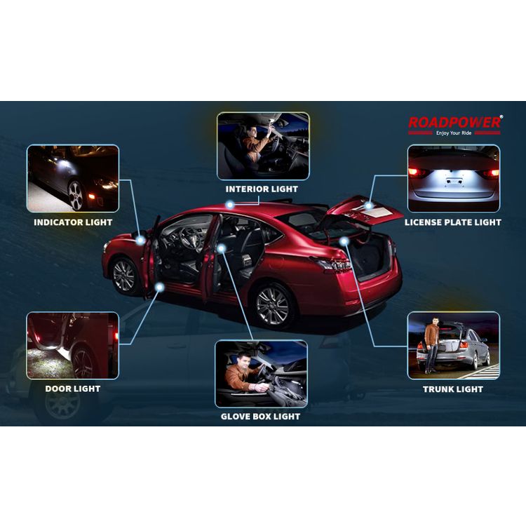 ROADPOWER Super Bright Car Interior and Roof 3 LED Light