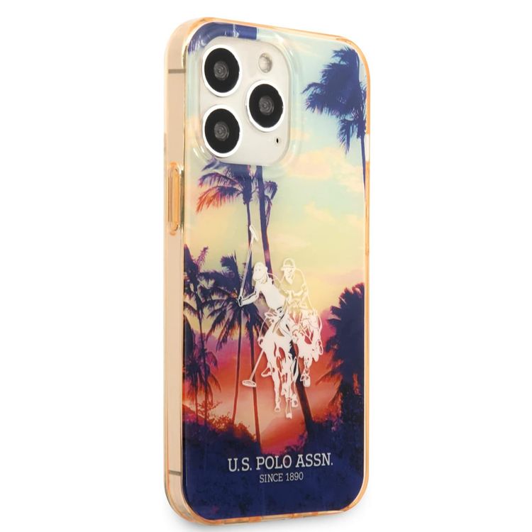 USPA PC/TPU Case with California Design & Horse Dyed Bumper iPhone 14 Pro Compatibility - Red