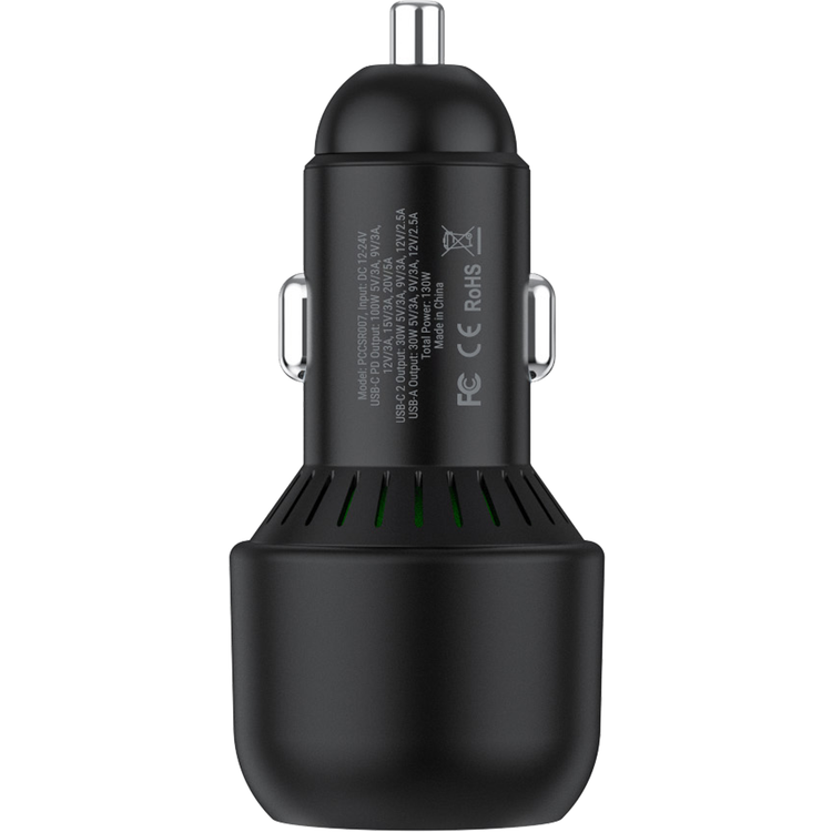 Powerology 130W X2 PD Port & X1 Q.C Port - Black