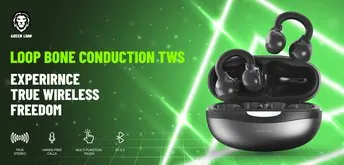 Green Lion Loop Bone Conduction TWS Earbuds, Type C Charging Port, Multi-Function Touch, Hands-Free Calls, True Stereo