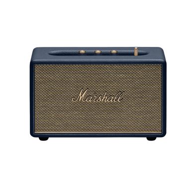 Marshall Acton III Wireless Bluetooth Stereo Speaker with Bluetooth Version 5.2, 2 Hours Charging Time, 32 Hours Play Time, Fast Charging, Water Resistant, USB-C Charging Port - Blue