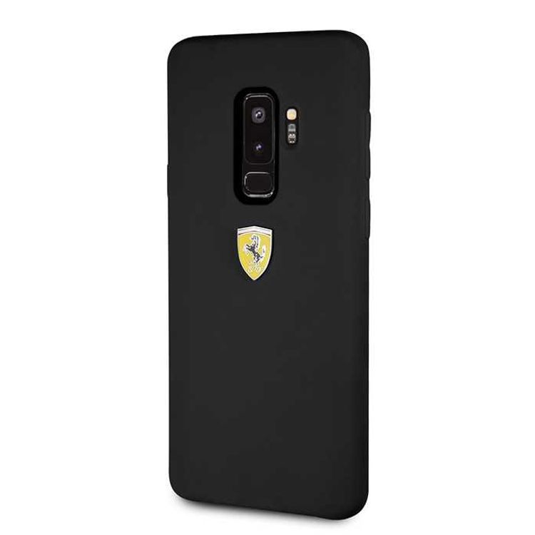 CG MOBILE Ferrari SF Silicone Phone Case Compatible for Samsung Galaxy S9 Plus | Protective Mobile Case Officially Licensed - Black