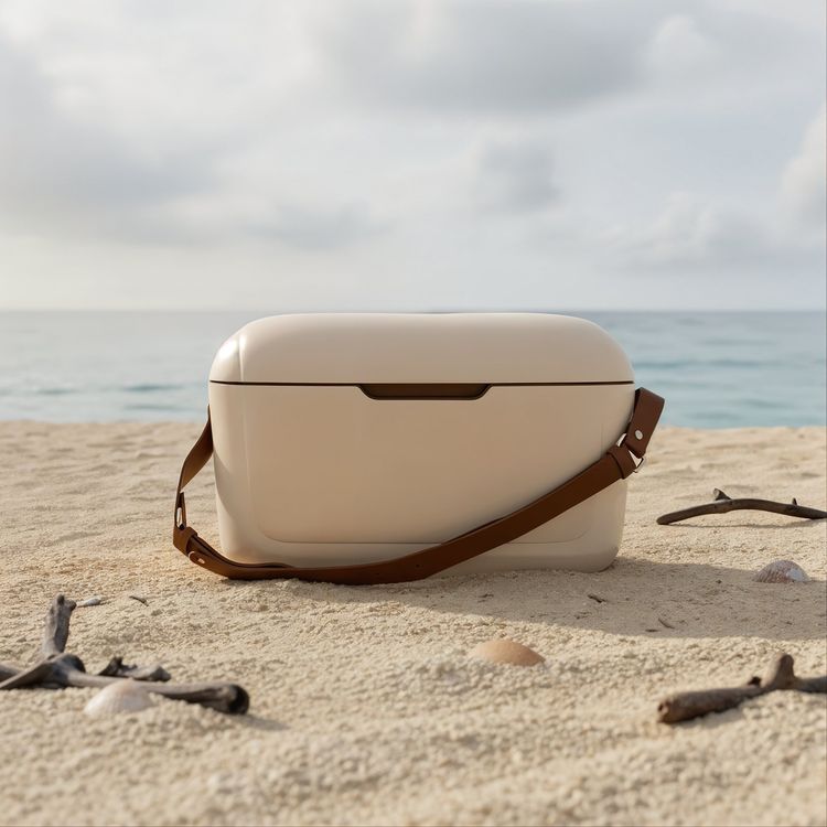 Green Lion Vintage Insulated Cooler Box 20L with Leak-Proof Design, Food-Grade Safety, Triple-Layer Insulation, Hot and Cold Storage, Adjustable Strap, Airtight Protection, Impact Resistant, Travel Friendly, Long-Lasting Insulation - Beige