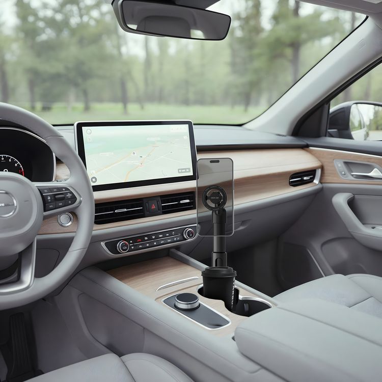  Green Lion GX-62 Magsafe Cup Holder with ABS+PC Material, Universal Fit Base, Expandable Base Wings, 360° Rotation Head, Space-Saving Design, Non-Slip Grip Pads, Strong Magnetic Adsorption - Black