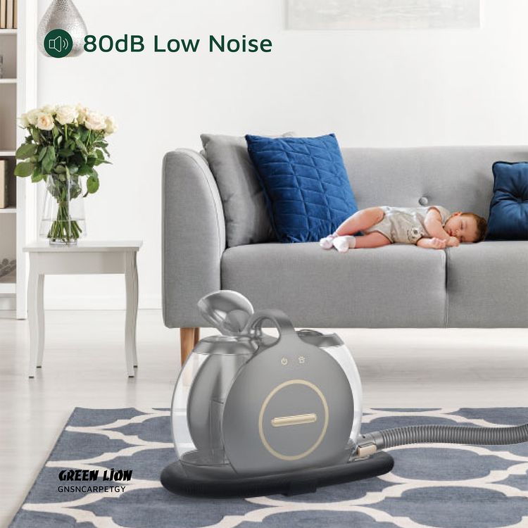 منظف ​​سجاد الحلزون الأخضر الأسد مع وظيفة وضع الحرارة، قوة شفط 13 كيلو باسكال، سعة مياه نظيفة 2 لتر، سعة مياه متسخة 1.4 لتر، طول السلك 5 أمتار، قابس طاقة في المملكة المتحدة، خرطوم مرن 1.5 متر، مقاوم للماء - رمادي