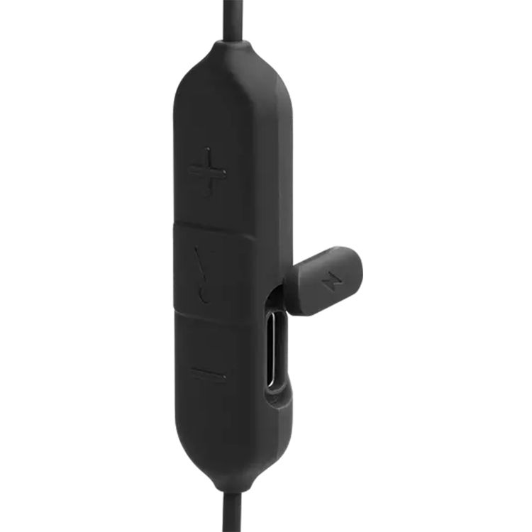 JBL Endurance Run2 Sports Wired In-Ear Headphones, Twist Lock, Water Proof, Sweat Resistant, Magnetic Buds, Hands-Free Phone Calls, 8.2mm Driver Size, JBL Pure Bass Sound - Black