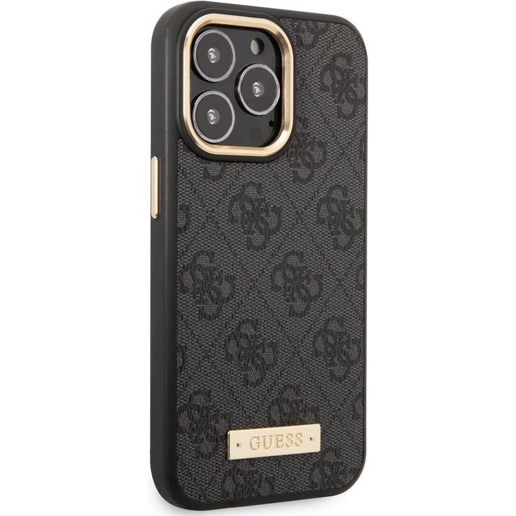 Guess Magsafe 4G PU Case With Metal Plate Logo - iPhone 14 Pro Max - Black